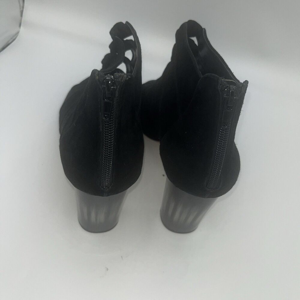 Vaneli Black Peep-Toe Ruffle Booties - Picture 7 of 8